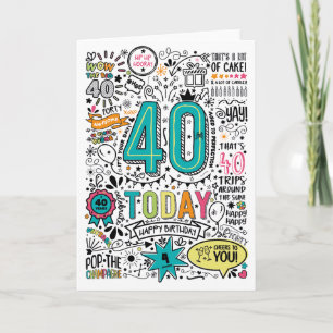 40e Carte d'anniversaire imprimable