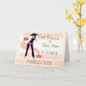 40e carte d'anniversaire pour les femmes (Fleur jaune)