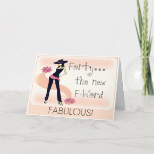 40e carte d'anniversaire pour les femmes
