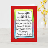 40e Carte de voeux d'anniversaire amusant sur la c (Fleur jaune)