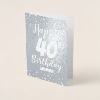 40e Carte Foil Personnalisée Anniversaire