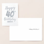 40e Carte Foil Personnalisée Anniversaire (Affichage)