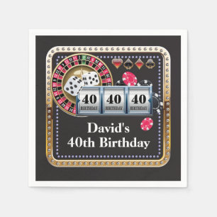 40e casino Poker-speelkaart Birthday Napkins Servet