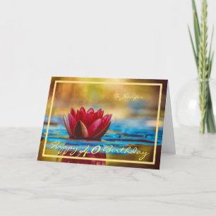 40e dag Jennifer Water Lily Elegant Gold Lijst Kaart