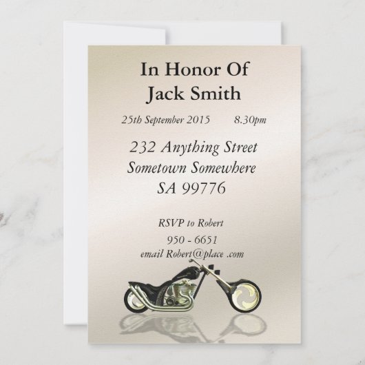 40e fête d'anniversaire Invitation (Dos)