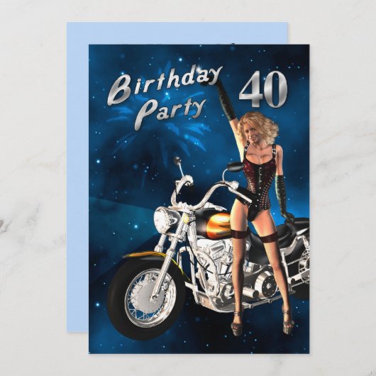 40e fête d'anniversaire Invitation (Devant / Derrière)