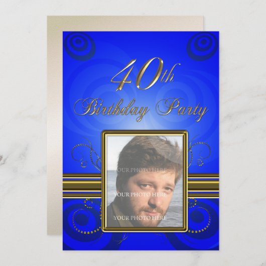 40e fête d'anniversaire Invitation (Devant / Derrière)