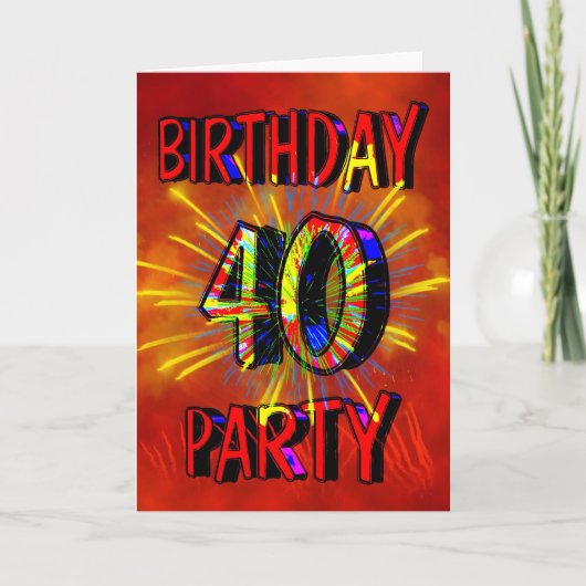 40e fête d'anniversaire Invitation (Devant)
