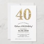 40E FÊTE D'ANNIVERSAIRE INVITATION parties scintil (Devant)