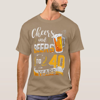 40e geboorte van kaas en bier tot 40 jaar t-shirt