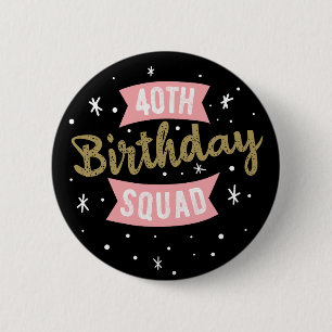 40e geboorte-vierdenpleisterwagen ronde button 5,7 cm