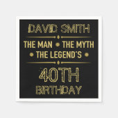 40e geboortedag Man Myth Legend Servet (Voorkant)