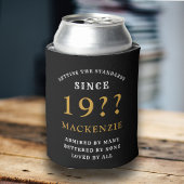 40e geboortedag monogram (zwart goud) blikjeskoeler