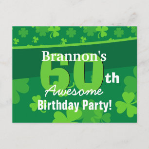 40e Geweldige Birthday Green Shamrocks G002F Kaart