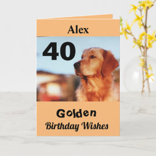 40e Golden Birthday Schattige Retriever Kaart
