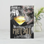 40e Guitare Invitation d'anniversaire en métal lou (Debout devant)