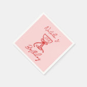 40e Hand getrokken Champagne Glas Fun Verjaardagsf Servet (Hoek)