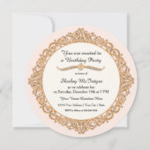 40e Happy Birthday Party Celebration Round Invite Kaart (Achterkant)