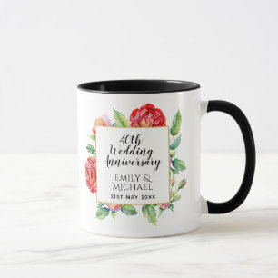 40e huwelijksjubileum cadeau - Robijnrode rozen Mok