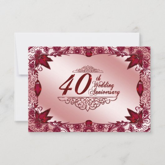 40e huwelijksjubileum RSVP Kaart (Voorkant)