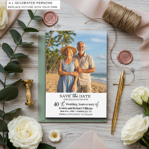 40e huwelijksjubileum Save the Date-foto Notitiekaartje