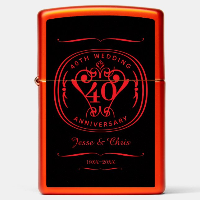 40e huwelijksjubileum Zippo-aansteker (Front)