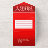 40e huwelijksverjaardag robijnen bruiloft geen env all in one uitnodiging (Buitenkant)