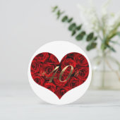 40e huwelijksverjaardag Rode Rozen Hart Elegant Kaart (Staand voorkant)