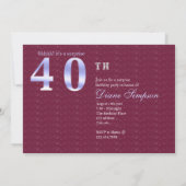 40e invitation à l'anniversaire surprise (Dos)