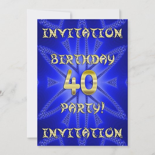 40e invitation de fête d'anniversaire (Devant)