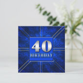 40E INVITATION DE FÊTE D'ANNIVERSAIRE - BLEU/ARGEN (Debout devant)