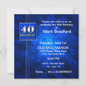 40E INVITATION DE FÊTE D'ANNIVERSAIRE - BLEU/ARGEN (Dos)