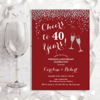 40e Jubileum - Cheers tot 40 jaar Silver Red