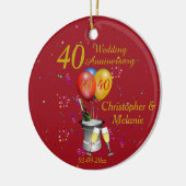 40e Jubileum-feestdag Keramisch Ornament (Links)
