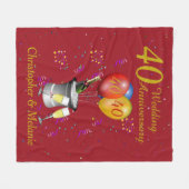 40e Jubileum-feestdag rood Fleece Deken (Voorkant (Horizontaal))