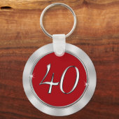 40e Jubileum Gift Ideas Jouw tekst Sleutelhanger (Achterkant)