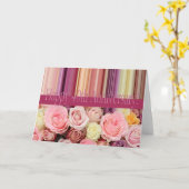 40e Jubileum-kaart voor bruiloft - rozen stripe Kaart (Gele Bloem)