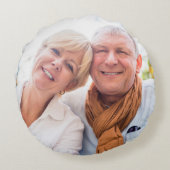 40e Jubileum met ruby Wedding Foto Land Floral Rond Kussen (Achterkant)