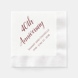 40e Jubileum Partij Gepersonaliseerd Napkins Servet