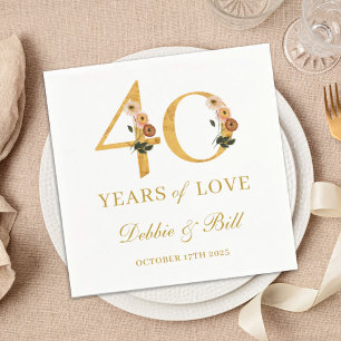 40e Jubileum Party Wildflower 40 jaar liefde Servet