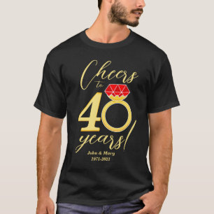 40e Jubileum Proost 40 jaar Ruby Wedding T-shirt