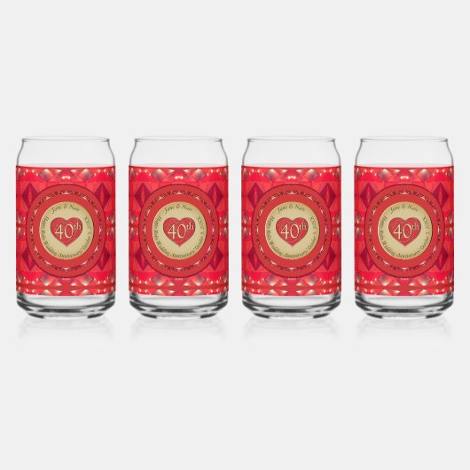 40e Jubileum Ruby Blikvorm Glas (Achterkant)