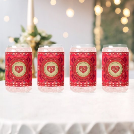 40e Jubileum Ruby Blikvorm Glas (Insitu (Huwelijk))