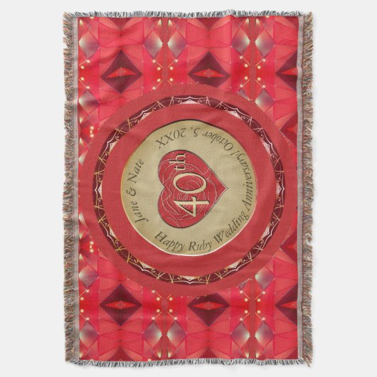 40e jubileum Ruby  Deken (Voorkant Verticaal)