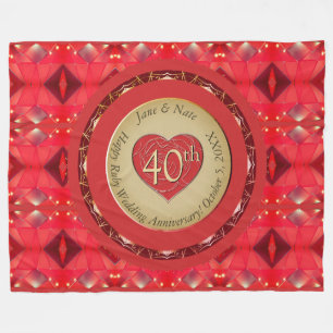 40e Jubileum Ruby Fleece Deken