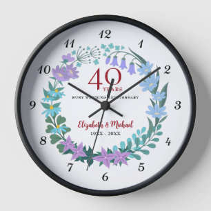 40e Jubileum Ruby Floral Bluebells Wreath