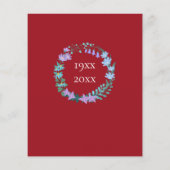 40e Jubileum Ruby Floral Wreath Invitation (Achterkant)
