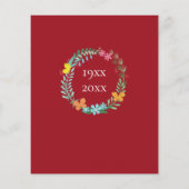 40e Jubileum Ruby Floral Wreath Invitation (Achterkant)