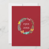 40e Jubileum Ruby Floral Wreath Save The Date (Achterkant)