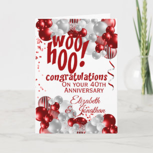40e Jubileum Ruby Gefeliciteerd Kaart